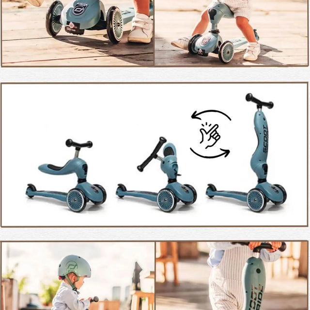 Trottinette 2-en-1 Highwaykick 1 - Bleu Acier - Jeux d'extérieur by Scoot & Ride