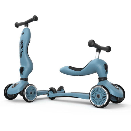 Trottinette 2-en-1 Highwaykick 1 - Bleu Acier - Jeux d'extérieur by Scoot & Ride
