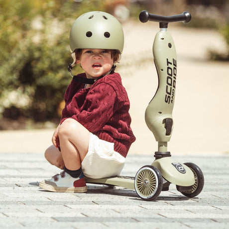 Trottinette 2-en-1 Highwaykick 1 - Olive - Jeux d'extérieur by Scoot & Ride