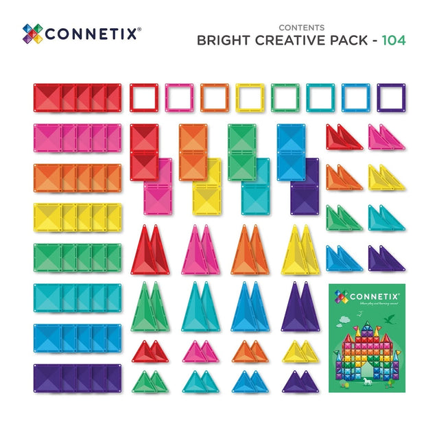 Tuiles magnétiques Bright Creative (104 pcs) - Jeux de construction by Connetix