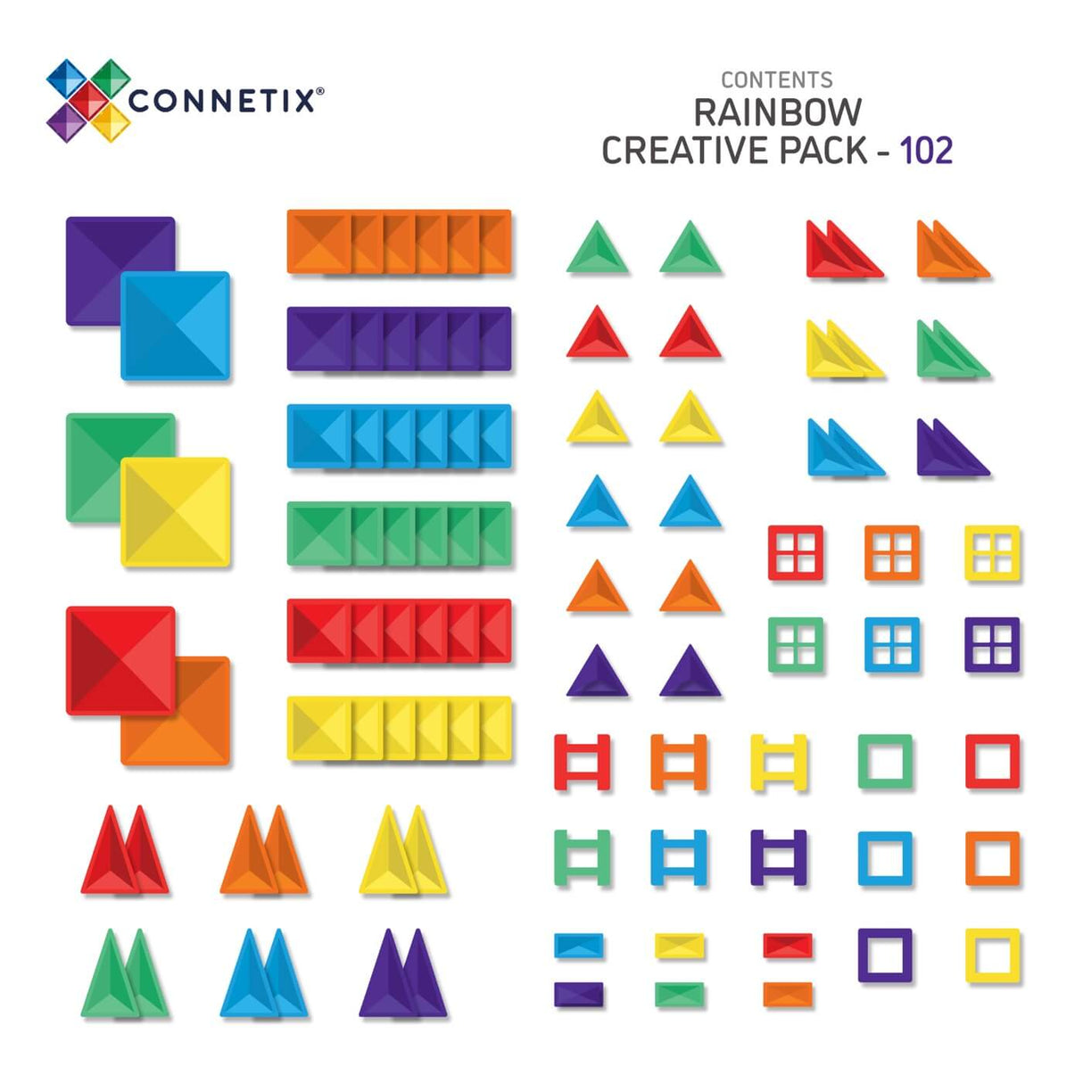 Ensemble Rainbow Creative Motion (102 + 24 pcs)-Jeux de construction-Connetix-Comme des Pirates