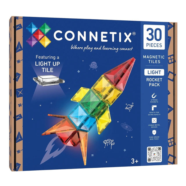 Tuiles magnétiques Fusée lumineuse (30 pcs) - Jeux de construction by Connetix