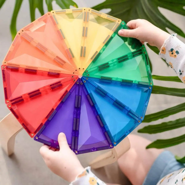Tuiles magnétiques Géométrie Arc-en-ciel (30 pcs) - Jeux de construction by Connetix