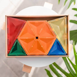 Tuiles magnétiques Géométrie Arc-en-ciel (30 pcs) - Jeux de construction by Connetix