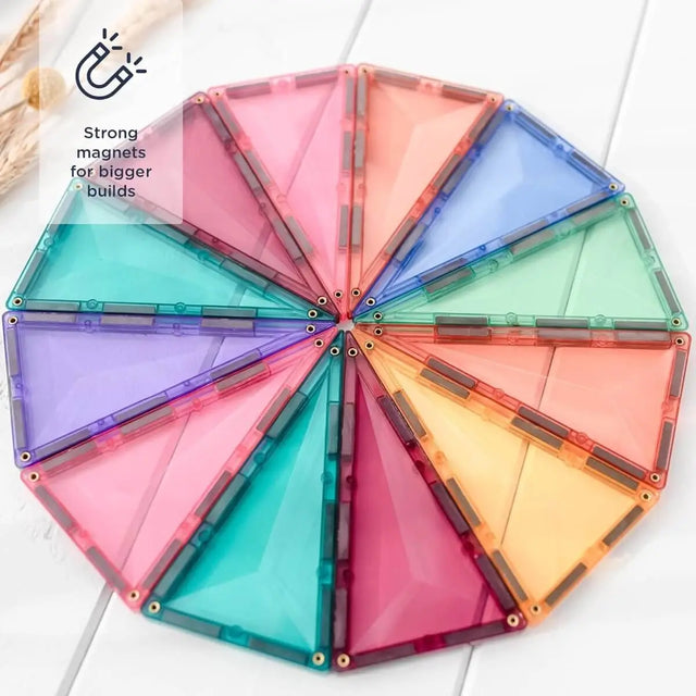 Tuiles magnétiques Géométrie Pastel (40 pcs) - Jeux de construction by Connetix