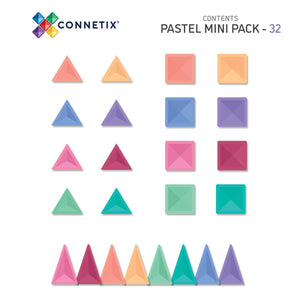 Tuiles magnétiques - Mini Pastel (32 pcs)-Jeux de construction-Connetix-Comme des Pirates