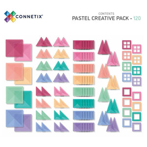 Tuiles magnétiques Pastel Creative (120 pcs) - Jeux de construction by Connetix