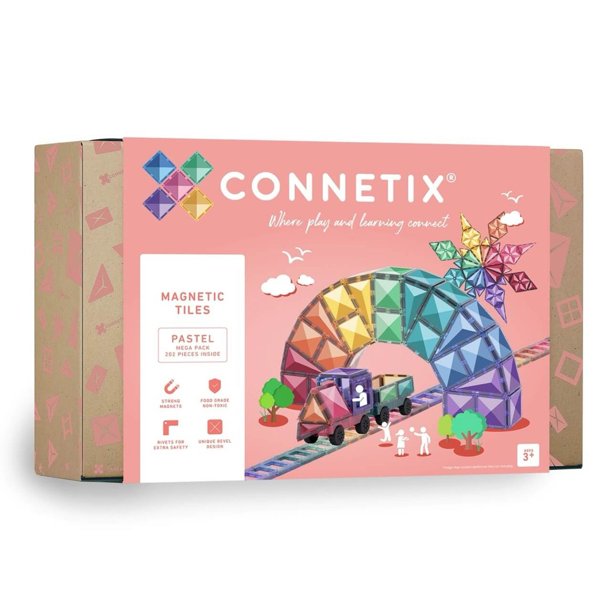 Tuiles magnétiques Pastel Mega Pack (202 pcs) - Jeux de construction by Connetix