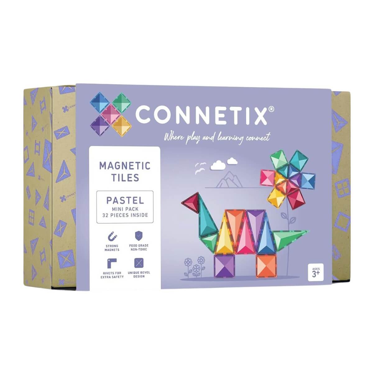 Tuiles magnétiques Pastel Mini (32 pcs)-Jeux de construction-Connetix-Comme des Pirates