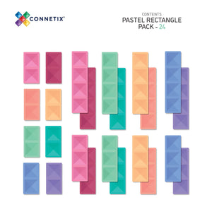 Tuiles magnétiques Rectangles Pastel (24 pcs)-Jeux de construction-Connetix-Comme des Pirates