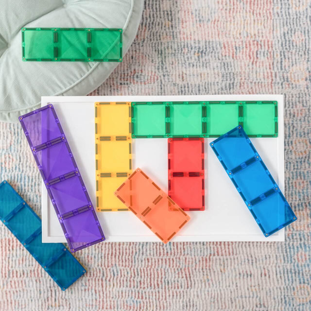 Tuiles magnétiques Rectangles Rainbow (18 pcs)-Jeux de construction-Connetix-Comme des Pirates