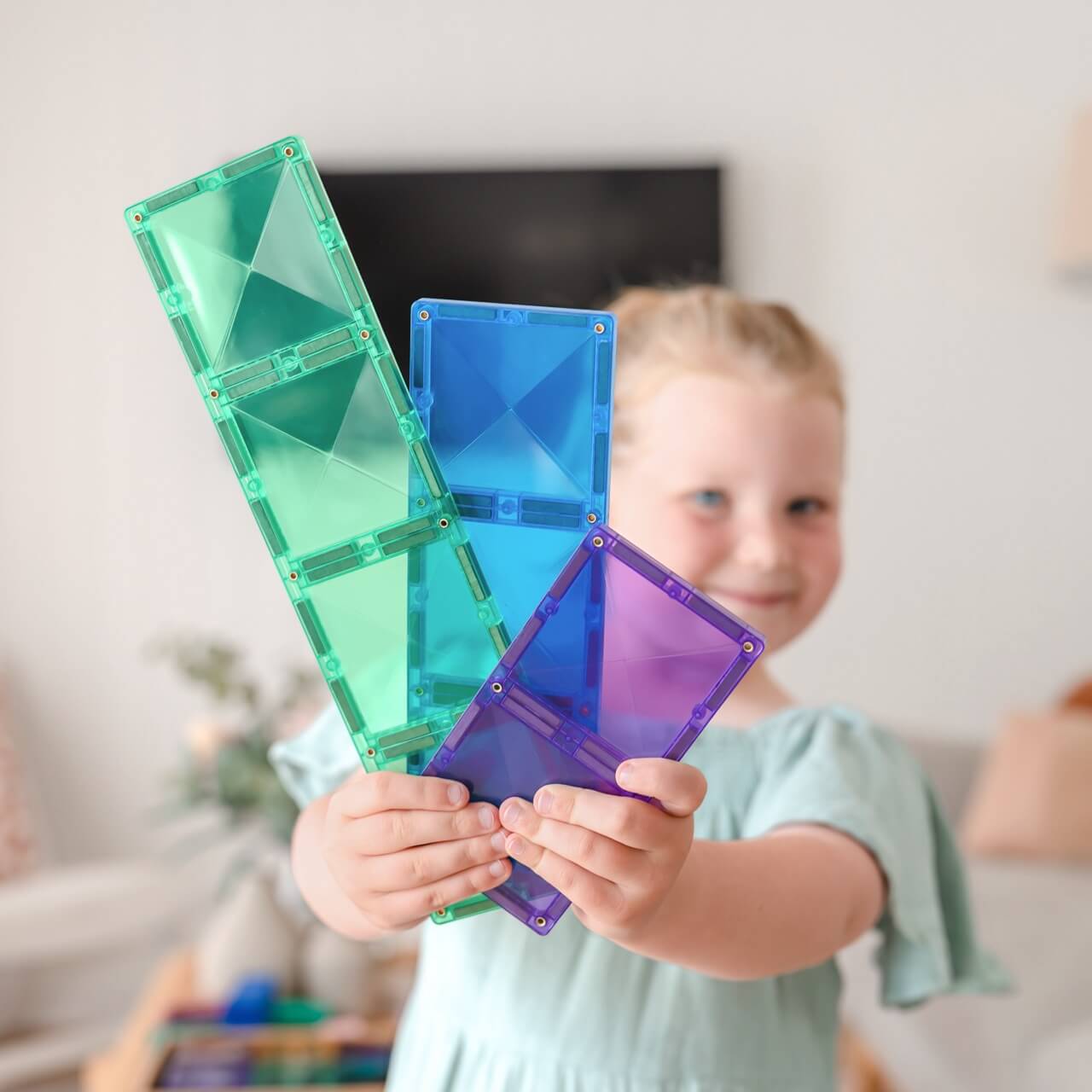 Rainbow Rectangles magnetic tiles (18 pcs) – Comme des Pirates