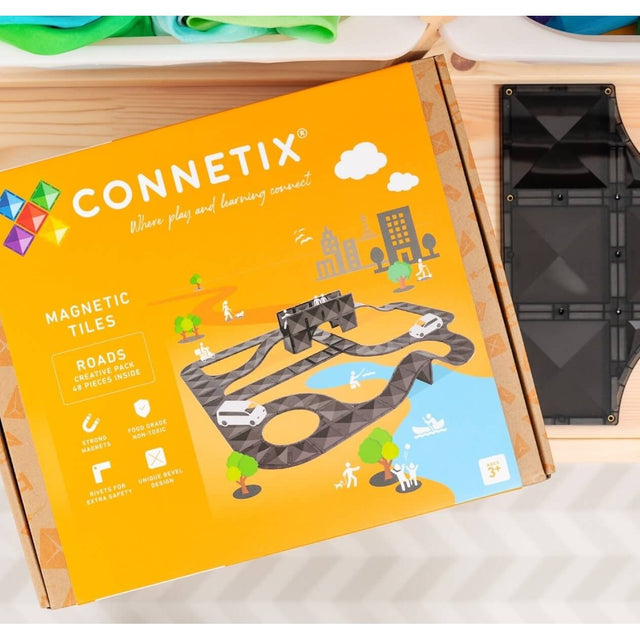 Tuiles magnétiques Routes Creative (48 pcs) - Jeux de construction by Connetix