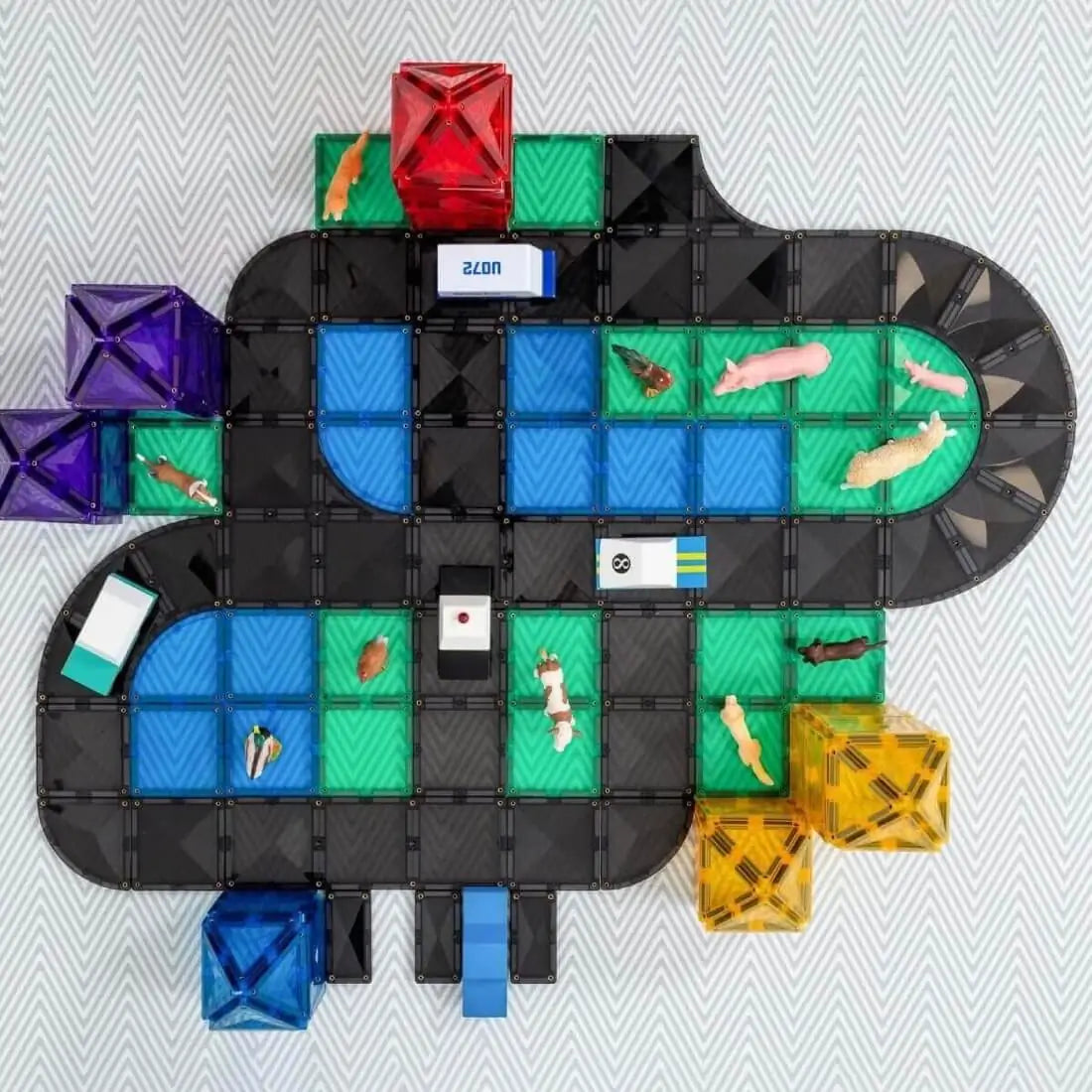 Tuiles magnétiques Routes Creative (48 pcs) - Jeux de construction by Connetix