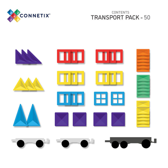 Tuiles magnétiques - Transport (50 pcs)-Jeux de construction-Connetix-Comme des Pirates