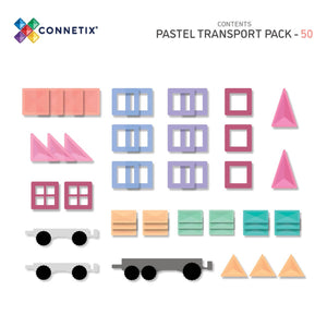 Tuiles magnétiques Transport Pastel (50 pcs) - Jeux de construction by Connetix