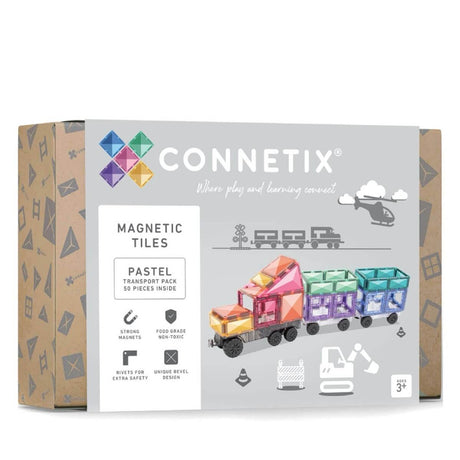 Tuiles magnétiques Transport Pastel (50 pcs) - Jeux de construction by Connetix