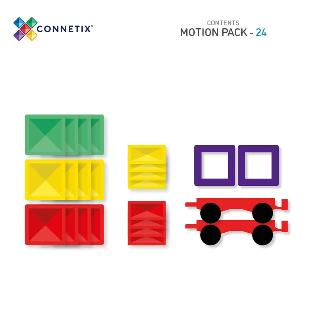 Tuiles magnétiques - Véhicules Motion Pack (24 pcs)-Jeux de construction-Connetix-Comme des Pirates