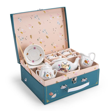 Valise service à thé en céramique Les Parisiennes (11 pcs) - Jouets d'imitation by Moulin Roty