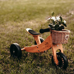 Vélo d'équilibre Tiny Tot Plus + casque & panier - Bambou - Jeux d'extérieur by Kinderfeets