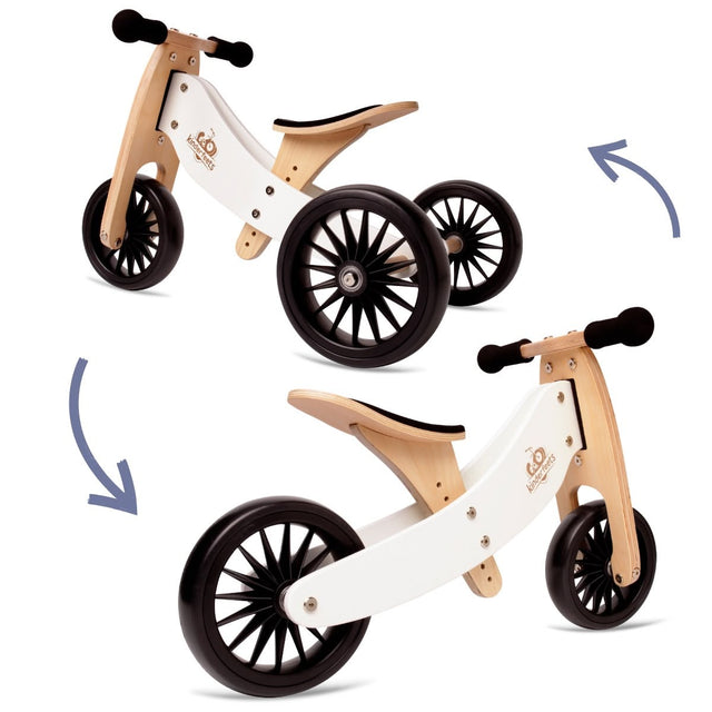 Vélo d'équilibre Tiny Tot Plus + casque & panier - Blanc - Jeux d'extérieur by Kinderfeets