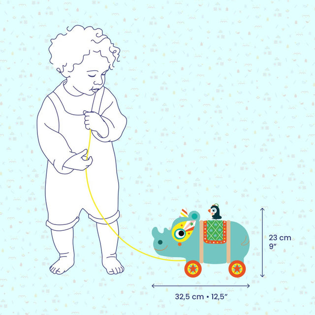 Vilma rhinocéros à promener-Djeco-Comme des Pirates