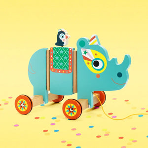 Vilma rhinocéros à promener - Jouets à tirer / pousser by Djeco