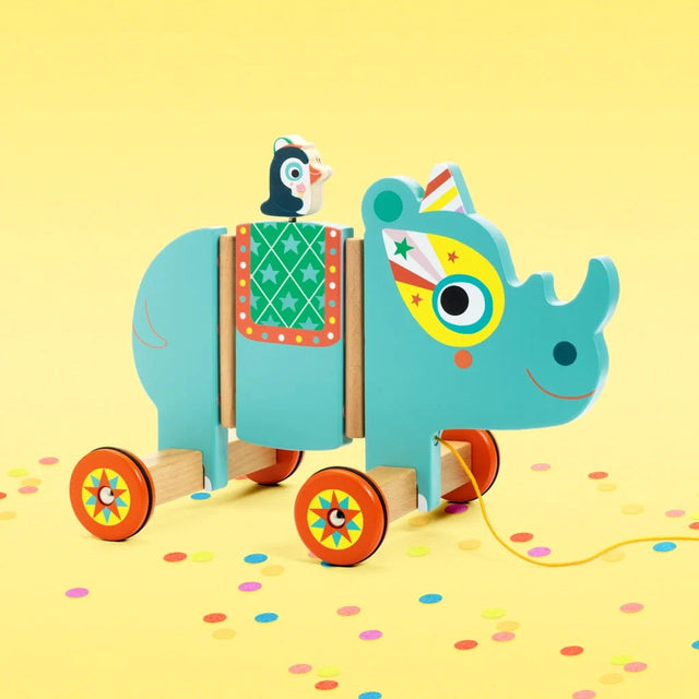 Vilma rhinocéros à promener - Jouets à tirer / pousser by Djeco